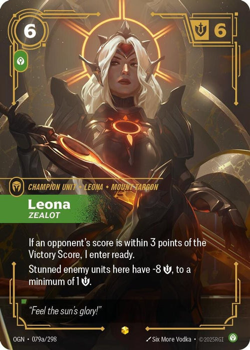 Leona - Zealot (Alternate Art) (#079a/298) (Origins) Near Mint Foil