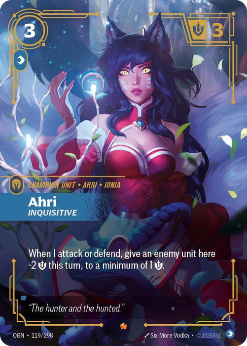 Image for Ahri - Inquisitive (119/298) [Origins] - Riftbound: League of Legends Trading Card Game