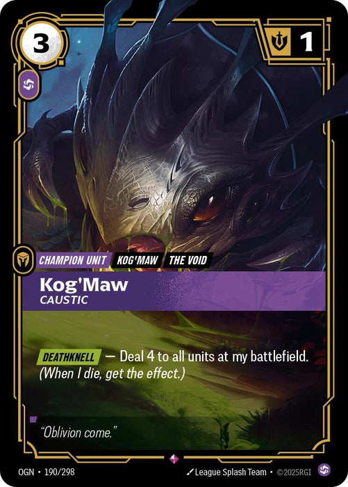 Image for Kog'Maw - Caustic (190/298) [Origins] - Riftbound: League of Legends Trading Card Game