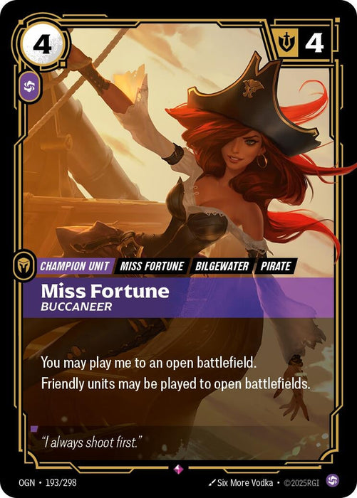 Image for Miss Fortune - Buccaneer (193/298) [Origins] - Riftbound: League of Legends Trading Card Game