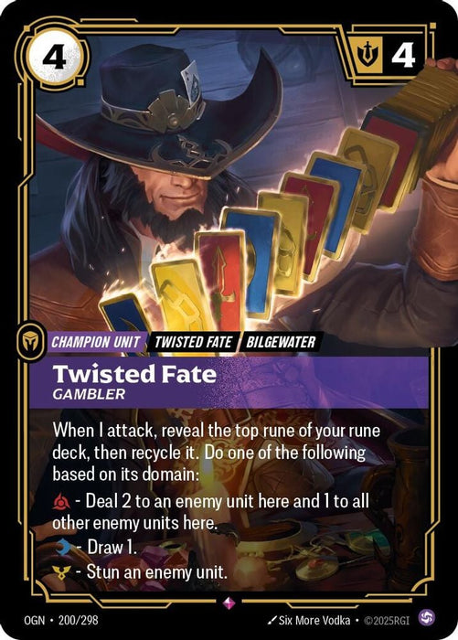 Twisted Fate - Gambler (#200/298) (Origins) Near Mint Foil