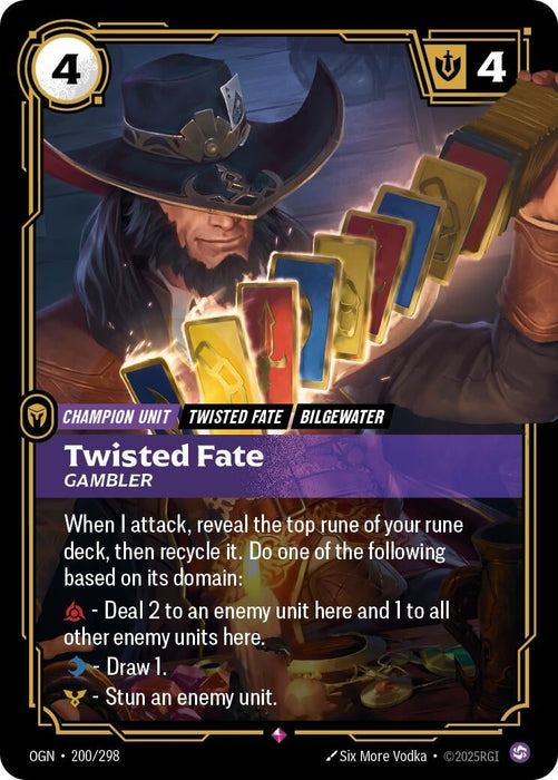 Image for Twisted Fate - Gambler (200/298) [Origins] - Riftbound: League of Legends Trading Card Game