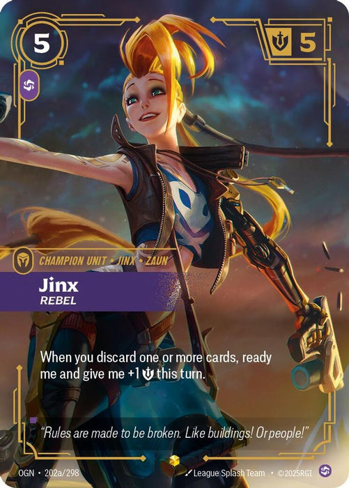Jinx - Rebel (Alternate Art) (#202a/298) (Origins) Near Mint Foil
