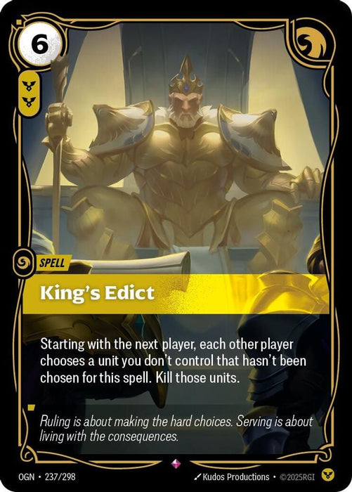 King's Edict (#237/298) (Origins) Near Mint Foil