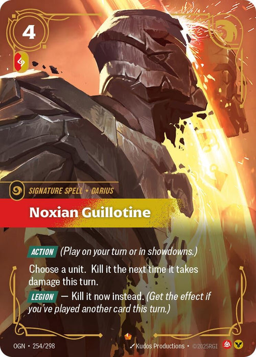 Image for Noxian Guillotine (254/298) [Origins] - Riftbound: League of Legends Trading Card Game