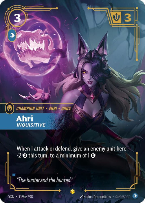 Ahri, Inquisitive (Alternate Art) (#119a/298) (Origins) Near Mint Foil