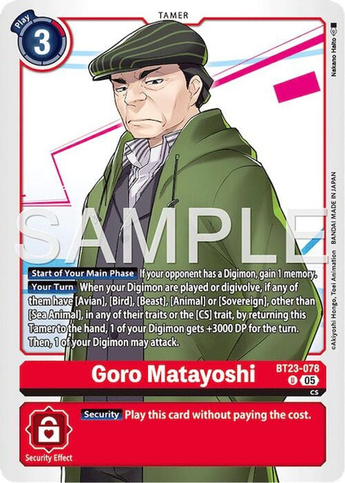 Goro Matayoshi (#BT23-078 U) (Hackers' Slumber) Near Mint