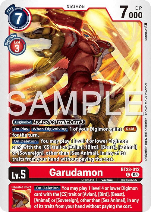 Image for Garudamon (BT23-012 C) - Digimon Card Game
