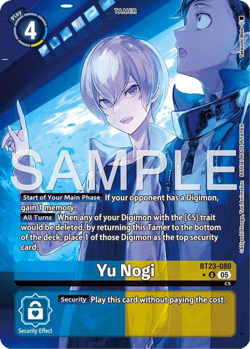 Yu Nogi (Alternate Art) (#BT23-080 U) (Hackers' Slumber) Near Mint Foil