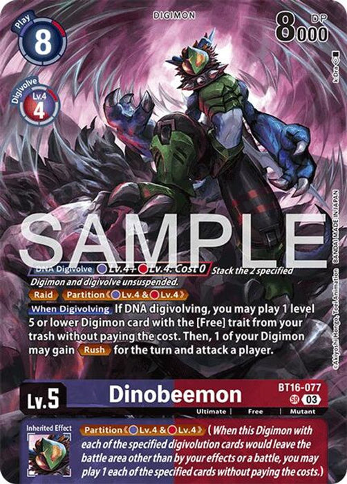 Dinobeemon (#BT16-077 SR) (Limited Card Pack -Another Knight-) Near Mint Foil