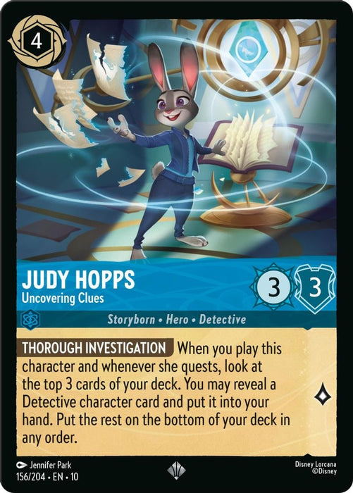 Judy Hopps - Uncovering Clues (#156/204) (Whispers in the Well) Near Mint