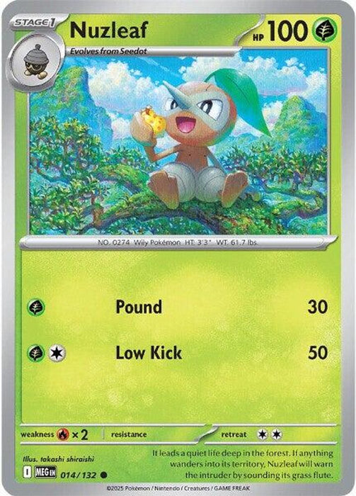 Nuzleaf (#014/132) (ME01: Mega Evolution) Near Mint Reverse Holofoil