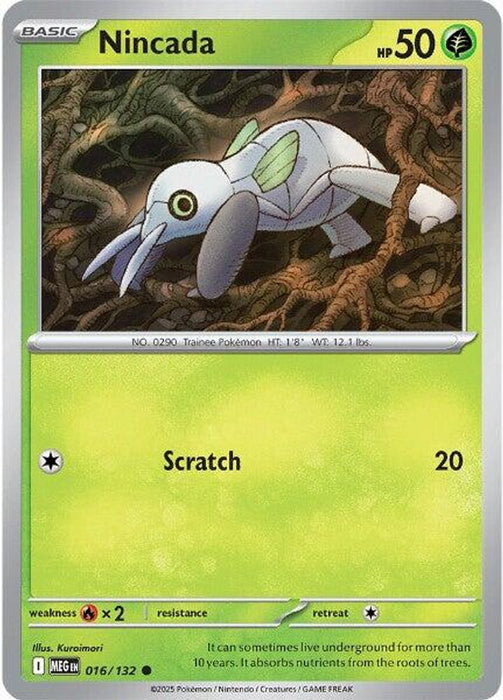 Nincada (#016/132) (ME01: Mega Evolution) Near Mint Reverse Holofoil