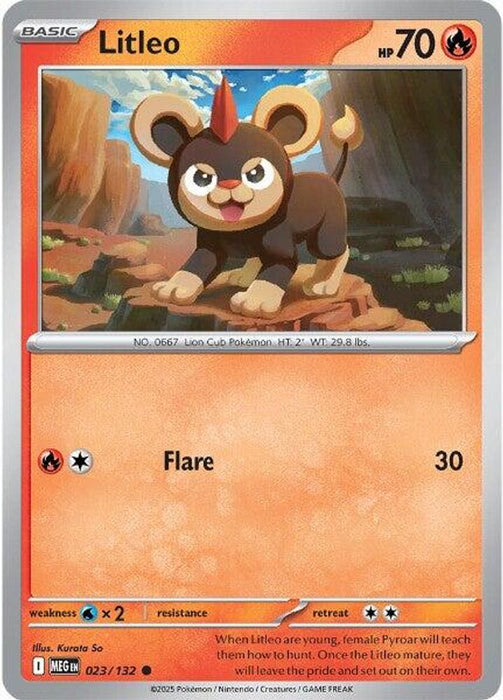 Litleo 023 132 (#023/132) (ME01: Mega Evolution) Near Mint Reverse Holofoil