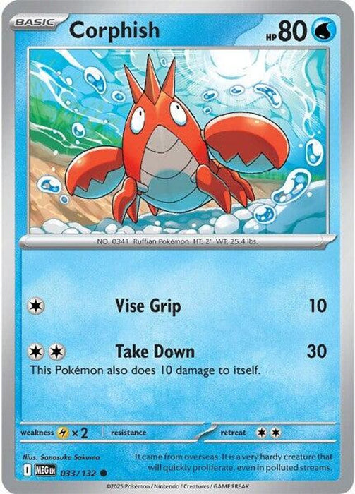 Corphish (#033/132) (ME01: Mega Evolution) Near Mint Reverse Holofoil