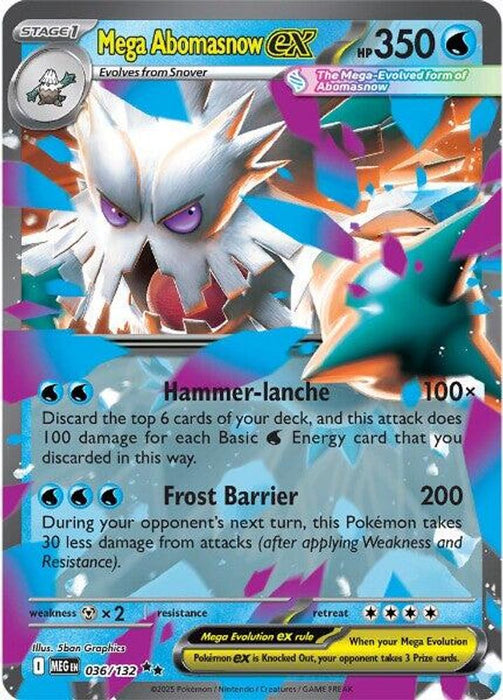 Mega Abomasnow ex 036 132 (#036/132) (ME01: Mega Evolution) Near Mint Holofoil