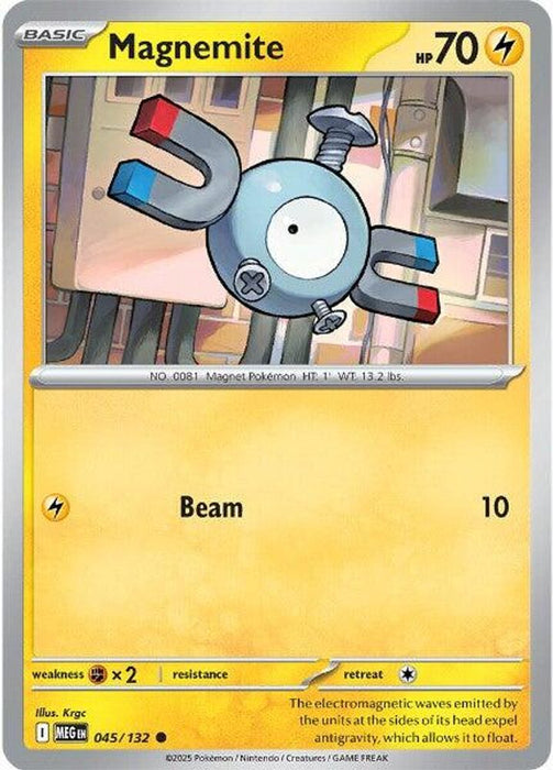 Magnemite (#045/132) (ME01: Mega Evolution) Near Mint Reverse Holofoil