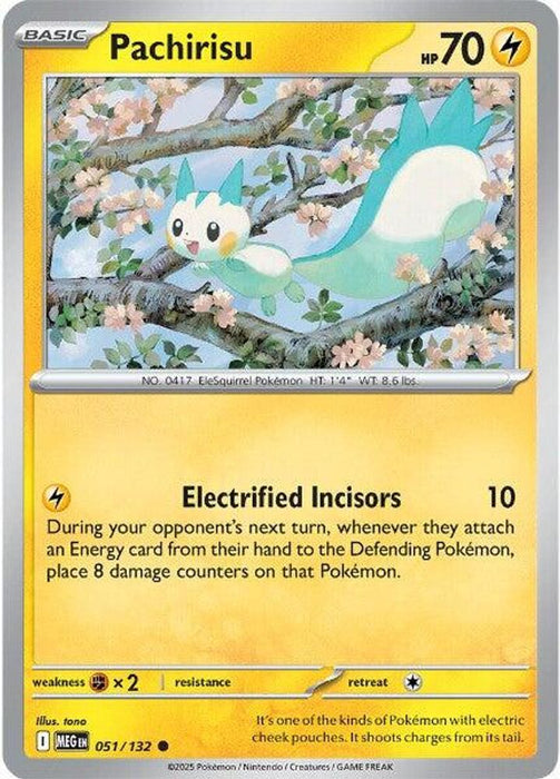 Pachirisu (#051/132) (ME01: Mega Evolution) Near Mint Reverse Holofoil
