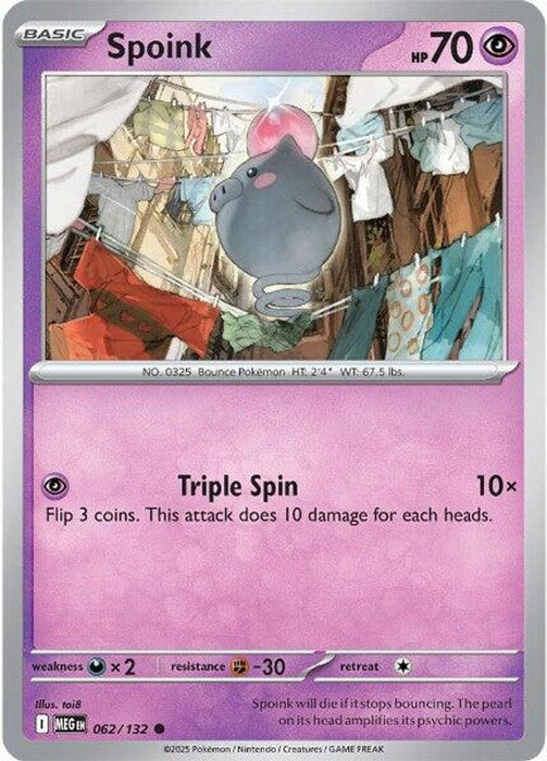 Spoink (#062/132) (ME01: Mega Evolution) Near Mint Reverse Holofoil