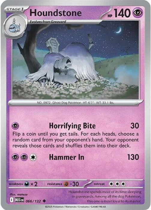 Houndstone 066 132 (#066/132) (ME01: Mega Evolution) Near Mint Reverse Holofoil