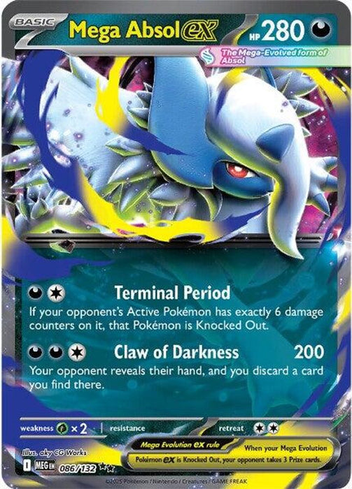 Mega Absol ex 086 132 (#086/132) (ME01: Mega Evolution) Near Mint Holofoil