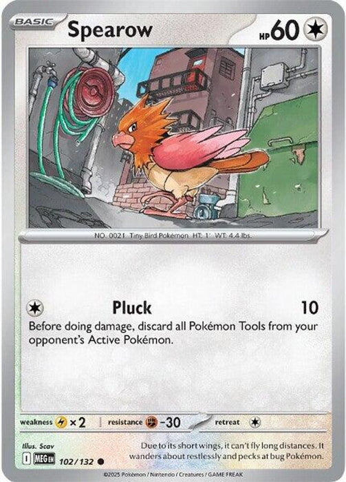 Spearow 102 132 (#102/132) (ME01: Mega Evolution) Near Mint Reverse Holofoil