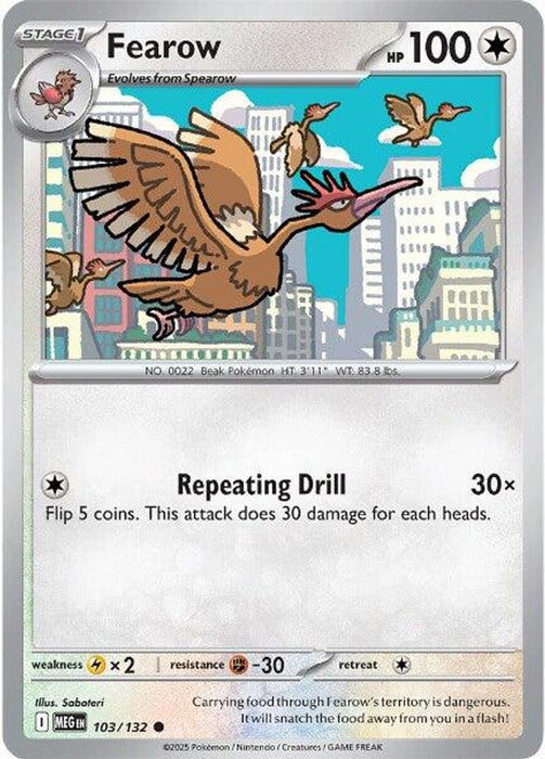 Fearow (#103/132) (ME01: Mega Evolution) Near Mint Reverse Holofoil