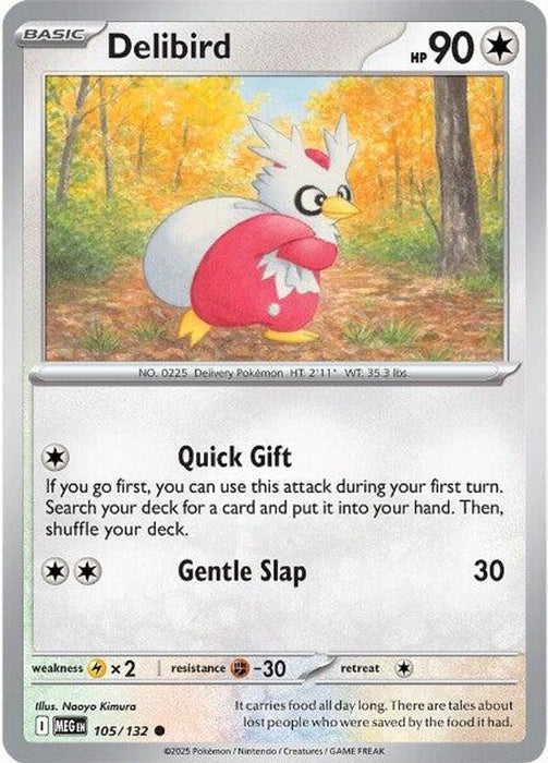 Delibird 105 132 (#105/132) (ME01: Mega Evolution) Near Mint Reverse Holofoil