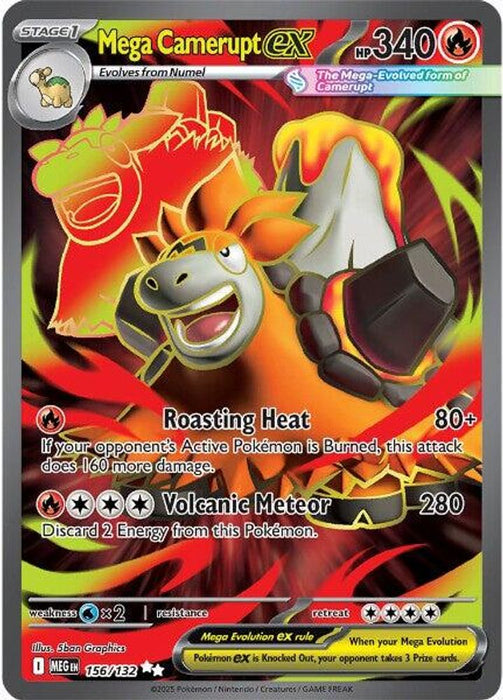 Mega Camerupt ex 156 132 (#156/132) (ME01: Mega Evolution) Near Mint Holofoil