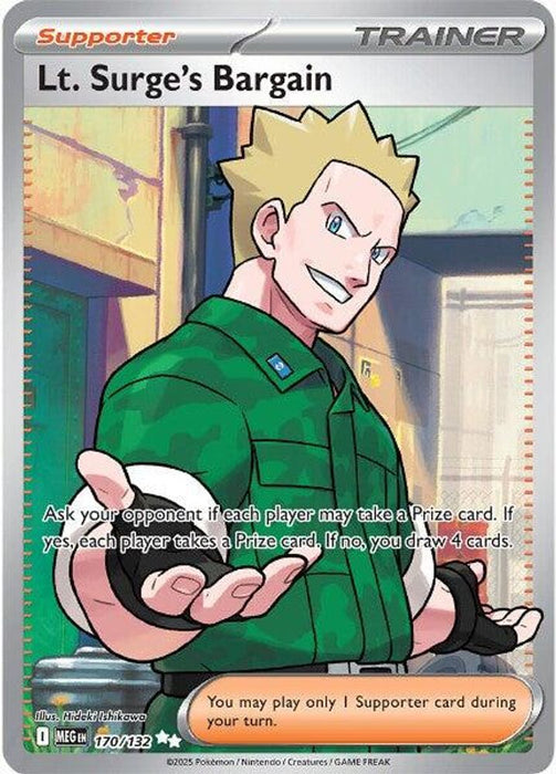 Lt Surges Bargain 170 132 (#170/132) (ME01: Mega Evolution) Near Mint Holofoil