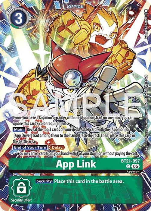 App Link (#BT21-097 C) (Limited Card Pack -Another Knight-) Near Mint Foil