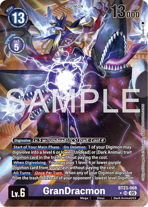 Image for GranDracmon (Alternate Art) (BT23-068 SR) - Digimon Card Game