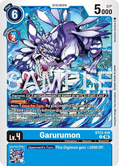Image for Garurumon (BT23-018 U) - Digimon Card Game