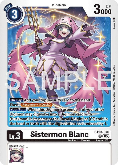 Sistermon Blanc (#BT23-076 R) (Hackers' Slumber) Near Mint Foil