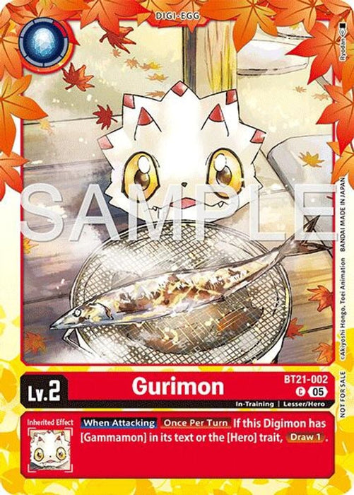 Gurimon (Regulation Battle Vol.3 Participant) (#BT21-002 C) (World Convergence) Near Mint Foil