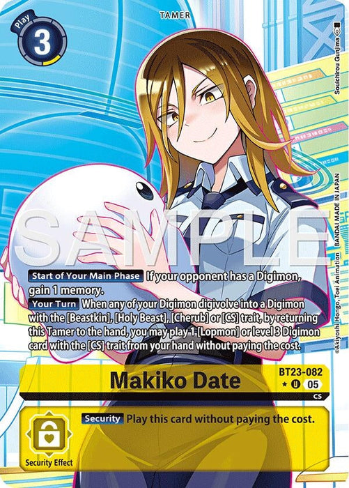 Image for Makiko Date (Alternate Art) (BT23-082 U) - Digimon Card Game