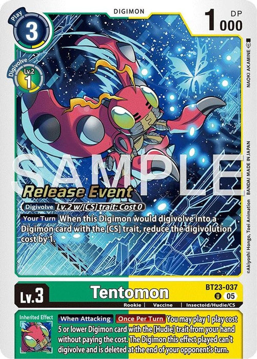 Tentomon (#BT23-037 U) (Hackers' Slumber Release Event Cards) Near Mint Foil