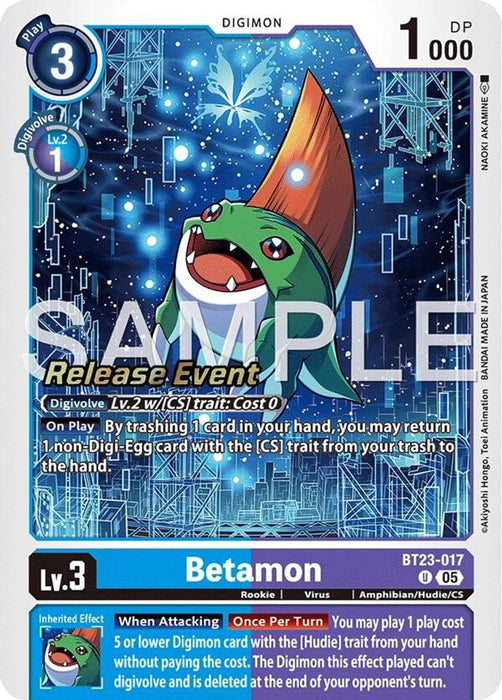 Betamon (#BT23-017 U) (Hackers' Slumber Release Event Cards) Near Mint Foil