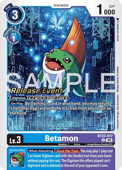 Betamon (#BT23-017 U) (Hackers' Slumber Release Event Cards)