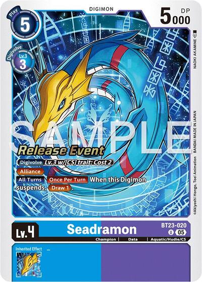 Seadramon (#BT23-020 U) (Hackers' Slumber Release Event Cards)