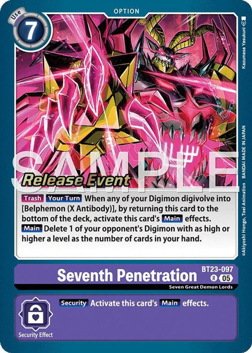 Seventh Penetration (#BT23-097 R) (Hackers' Slumber Release Event Cards) Near Mint Foil