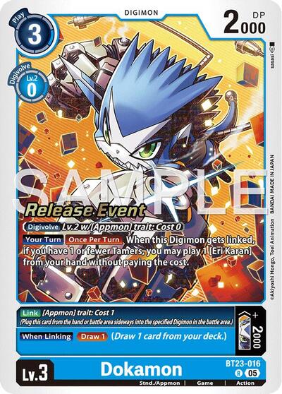 Dokamon (#BT23-016 R) (Hackers' Slumber Release Event Cards)