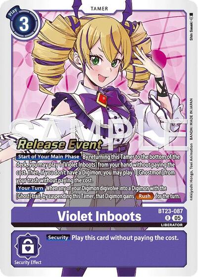 Violet Inboots (#BT23-087 R) (Hackers' Slumber Release Event Cards)
