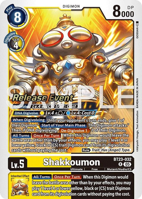 Shakkoumon (#BT23-032 R) (Hackers' Slumber Release Event Cards) Near Mint Foil