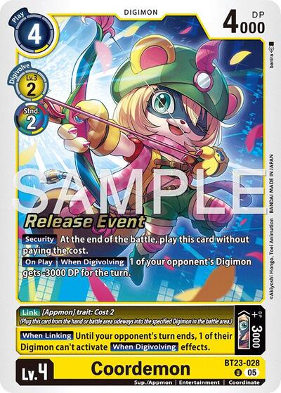 Coordemon (#BT23-028 U) (Hackers' Slumber Release Event Cards)