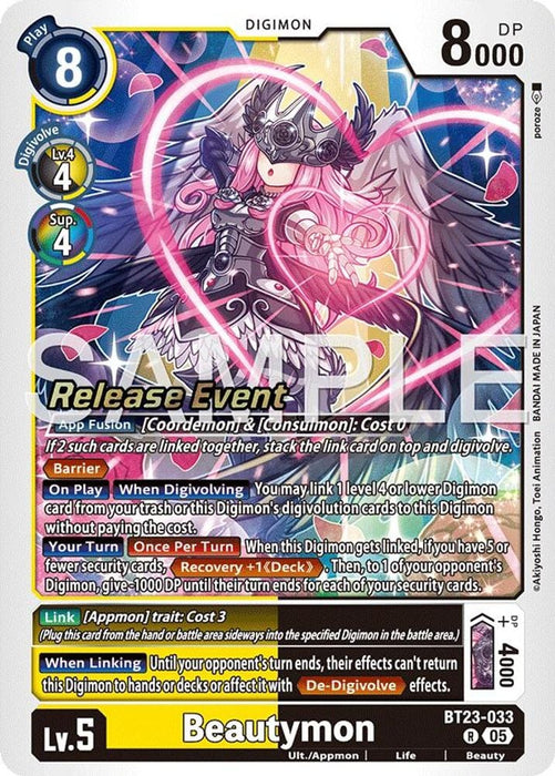 Beautymon (#BT23-033 R) (Hackers' Slumber Release Event Cards) Near Mint Foil