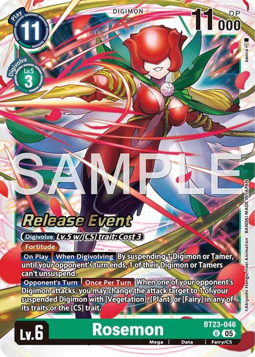 Rosemon (#BT23-046 U) (Hackers' Slumber Release Event Cards) Near Mint Foil