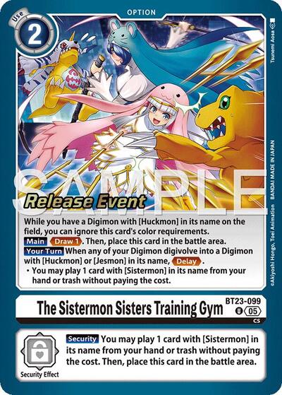 The Sistermon Sisters Training Gym (#BT23-099 U) (Hackers' Slumber Release Event Cards)
