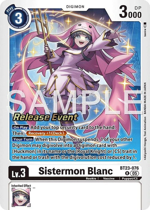 Sistermon Blanc (#BT23-076 R) (Hackers' Slumber Release Event Cards) Near Mint Foil