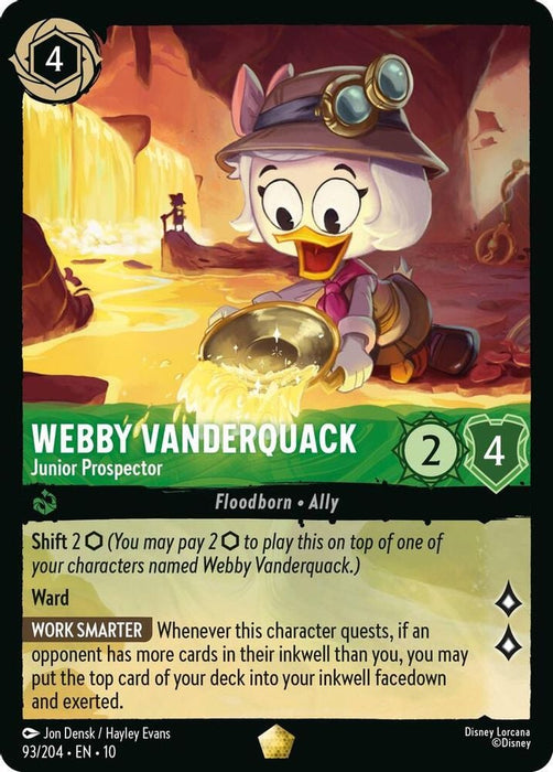 Webby Vanderquack - Junior Prospector (#93/204) (Whispers in the Well) Near Mint